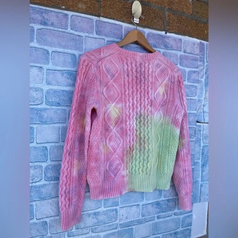 Polo Ralph Lauren Women's Cable-Knit Wool blend tie dye sweater medium - Picture 6 of 9